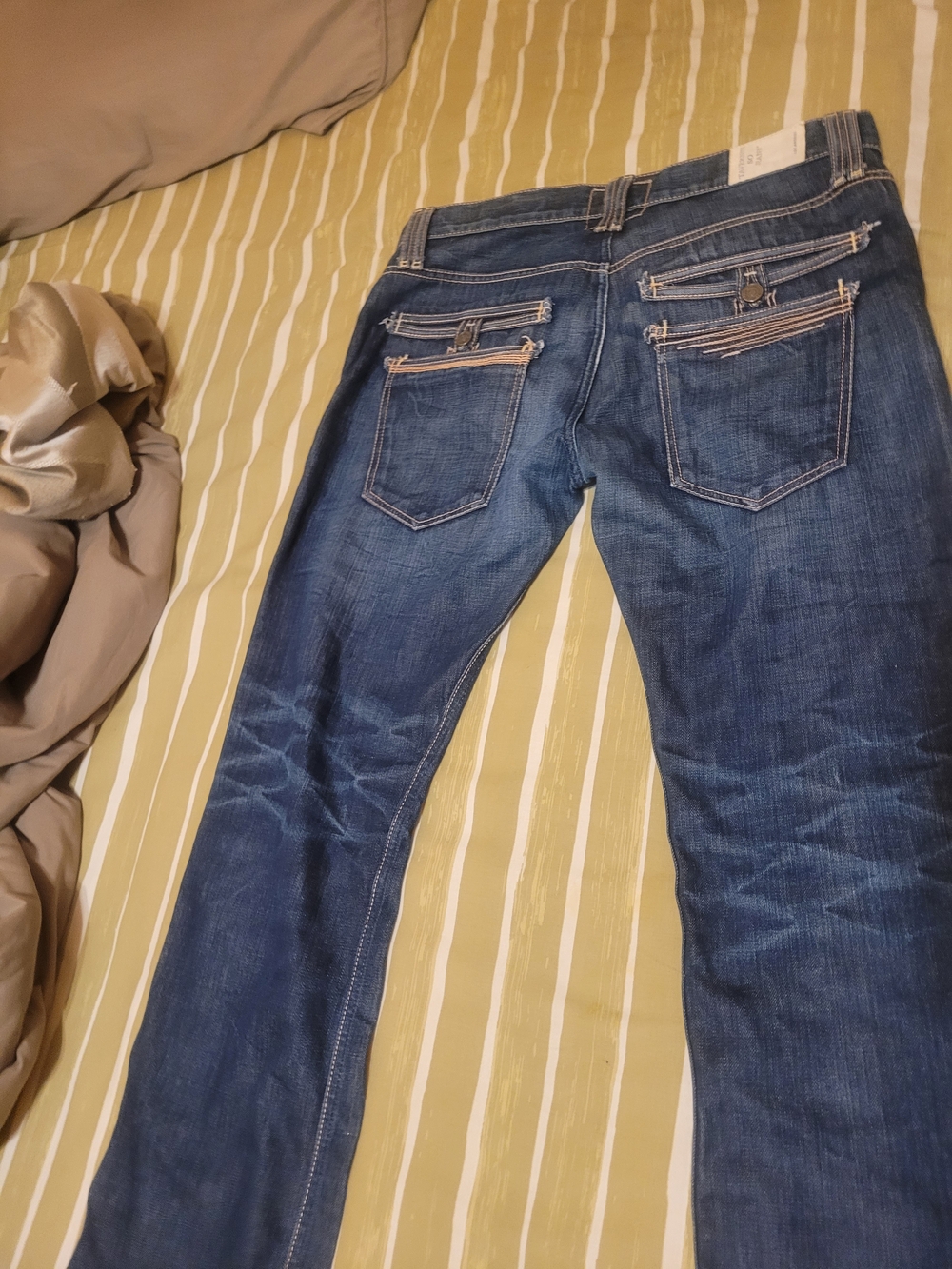 Taverniti So Jeans Dark Blue Denim with Navy Polka-Dot Lining - Picture 7 of 9